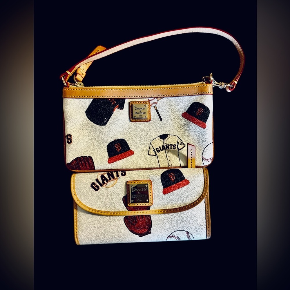 Dooney & Bourke MLB Giants Large Slim Wristlet & Continental Clutch Wallet